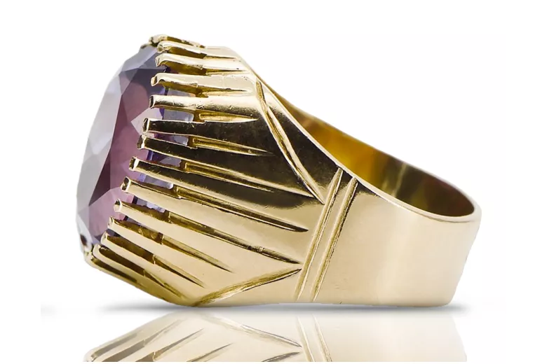 14-кв Желтое золото Александрит Кольцо Винтаж стиль vrc048y